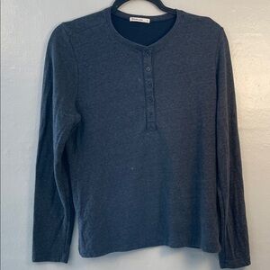Marine Layer Dark Blue Long Sleeve Henley Size Large